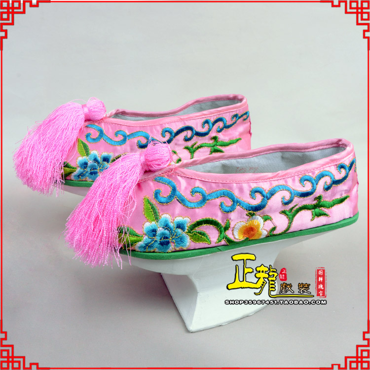 平武京越剧戏鞋花盆底清朝皇后贵妃宫女花盆底 旗鞋